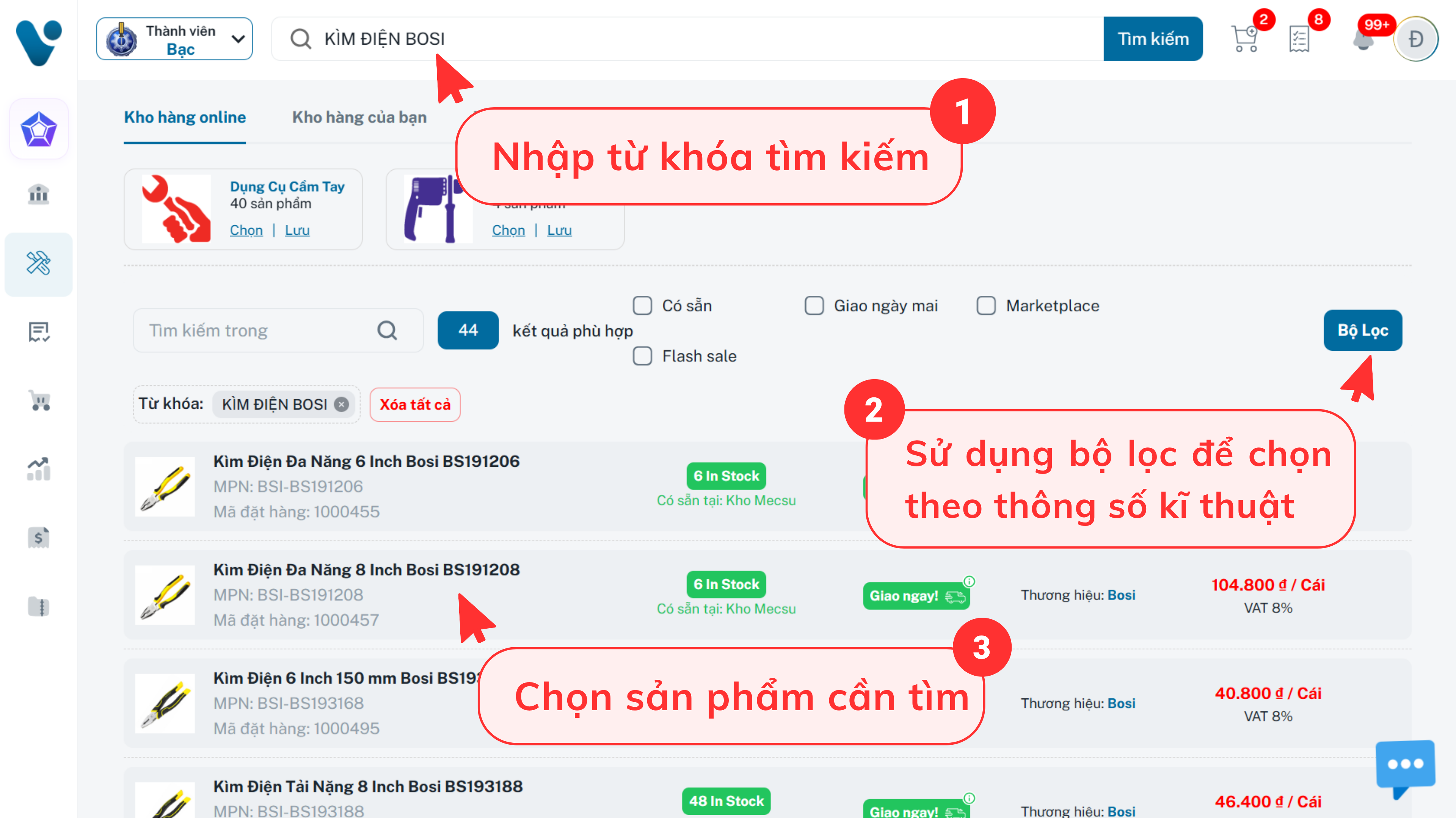 Hướng dẫn đặt hàng VARIN bước 1